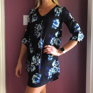 LUSH Black/Blue Floral Shift Dress